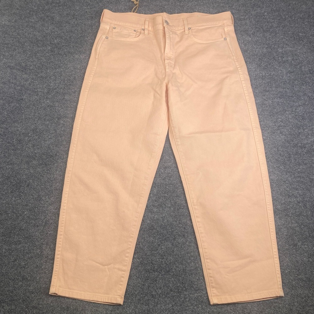 AYR The Beat Drop High Rise Relaxed Jeans Peach Apricot Organic Cotton Size 32